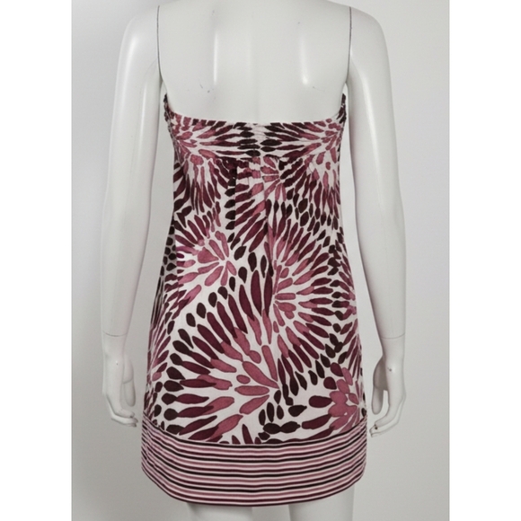 BCBGMaxAzria Strapless Dress in Pink and Brown Floral, XS ✔️ - Picture 2 of 4